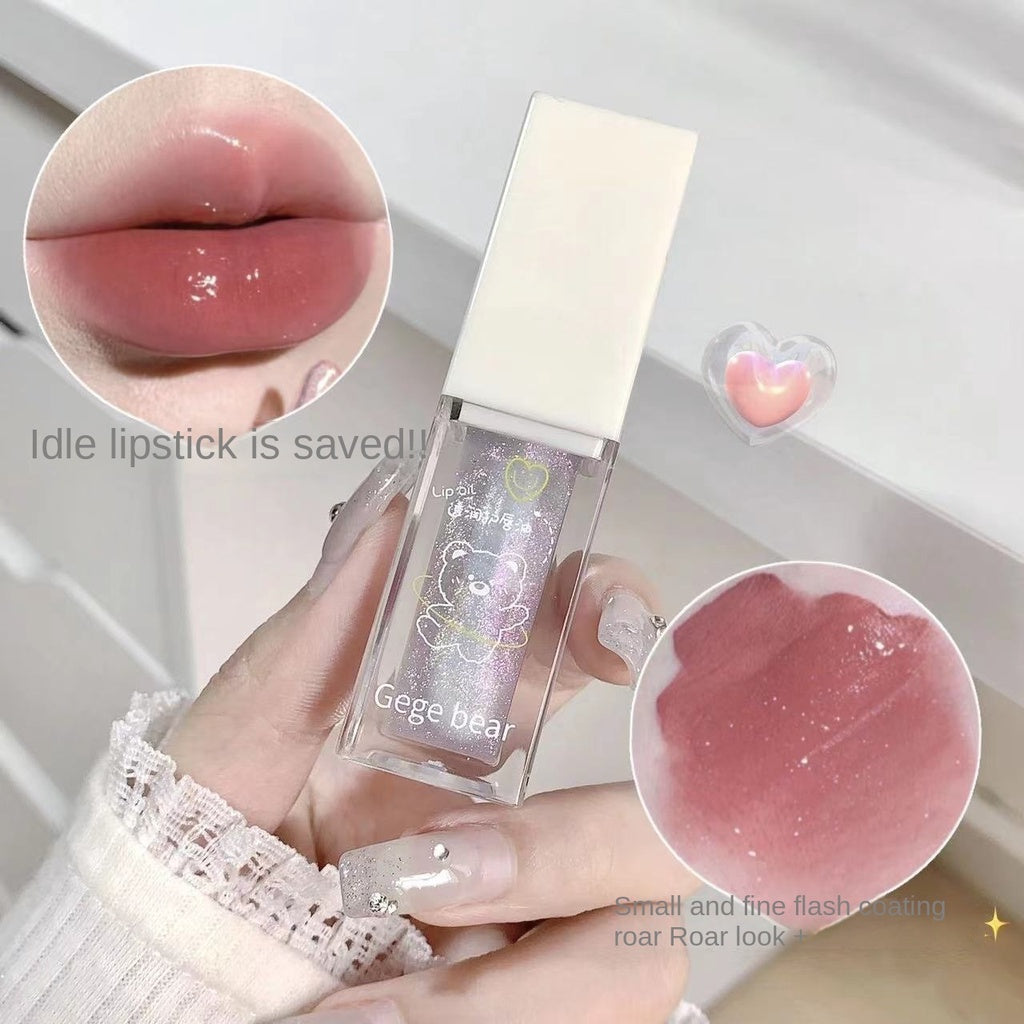 Gege Bear Bears Lip Gloss Lip Oil Protection Mirror Nourish Moisturize Lip Balm