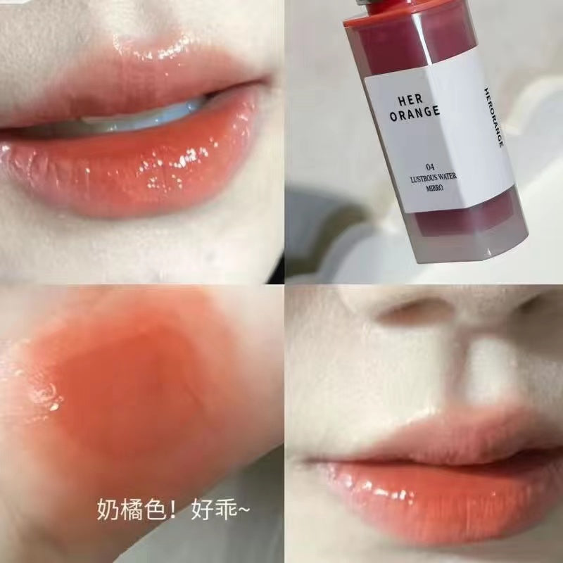 HERORANGE Lip Gloss Water Light Mirror Lip Glaze Lasting Moisturize Not Easy To Fade Nature Lipstick