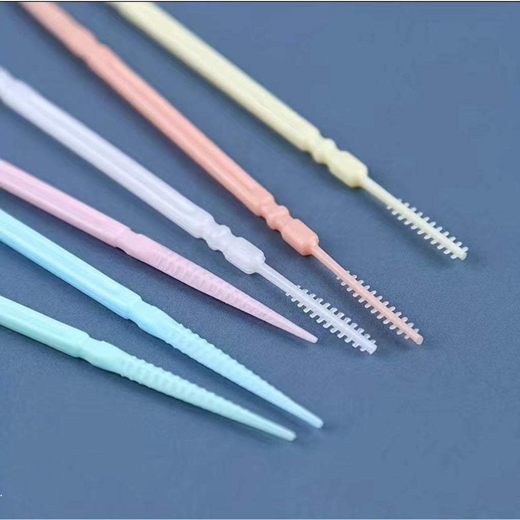 100 PCS Pick Interdental Brush Double-Head Brush for Teeth Cleaning Toothpick Oral Care Tool