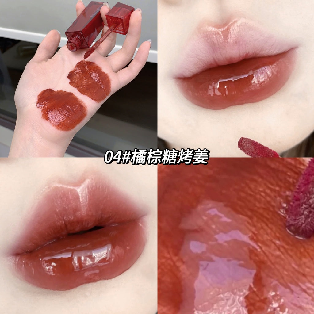 Lip Gloss Red Mirror Surface Lip Glaze Moisturize Moisturizing Lasting Lipstick