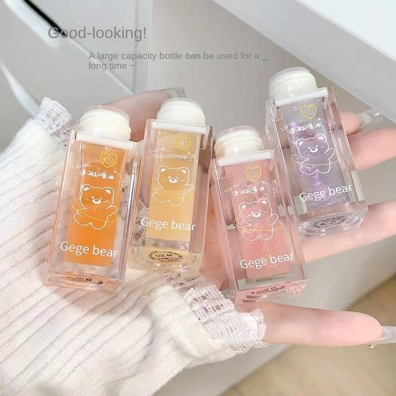 Gege Bear Bears Lip Gloss Lip Oil Protection Mirror Nourish Moisturize Lip Balm