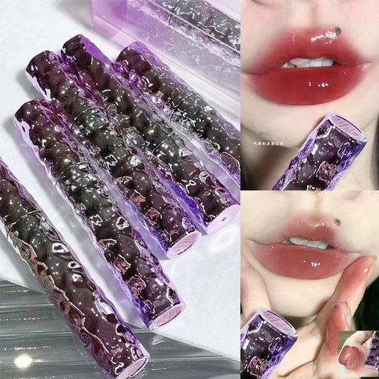 Herorange Lip Gloss Purple Circular Tube Mirror Surface Moisturize Moisturizing Lasting Lipstick