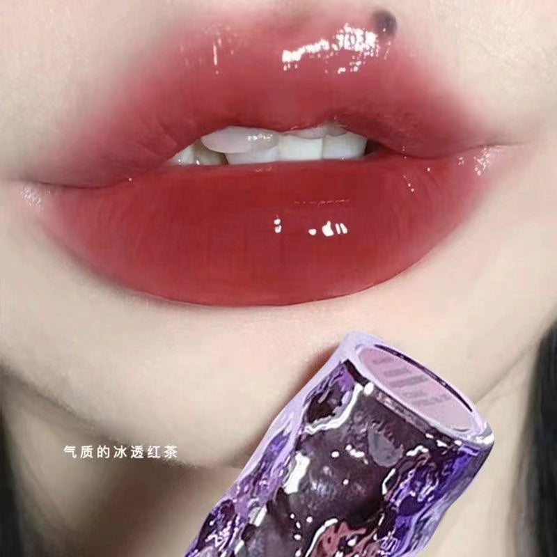 Herorange Lip Gloss Purple Circular Tube Mirror Surface Moisturize Moisturizing Lasting Lipstick