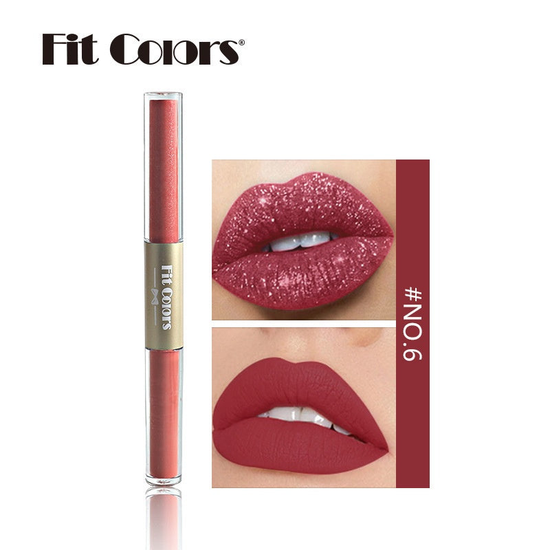 Double Head Matte Pearlescent Lip Gloss Lip Glaze Liquid Lipstick