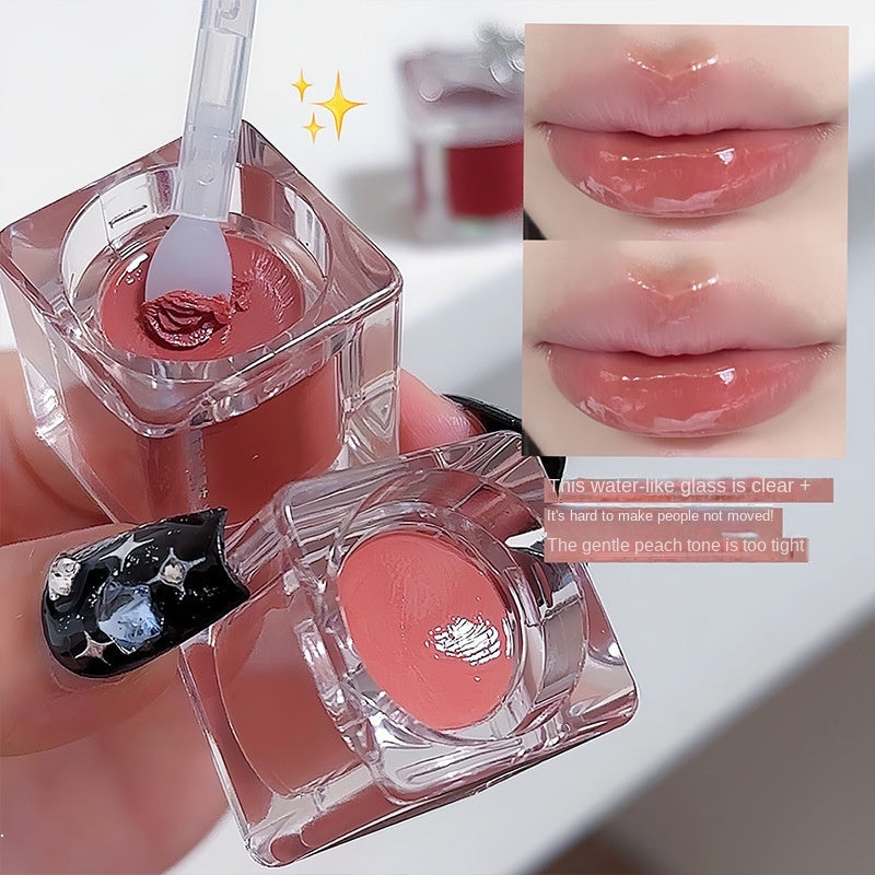 Daimanpu Lip Gloss Ice Cubes Key Buckle Mirror Surface Moisturize Moisturizing Lasting Nature Lipstick