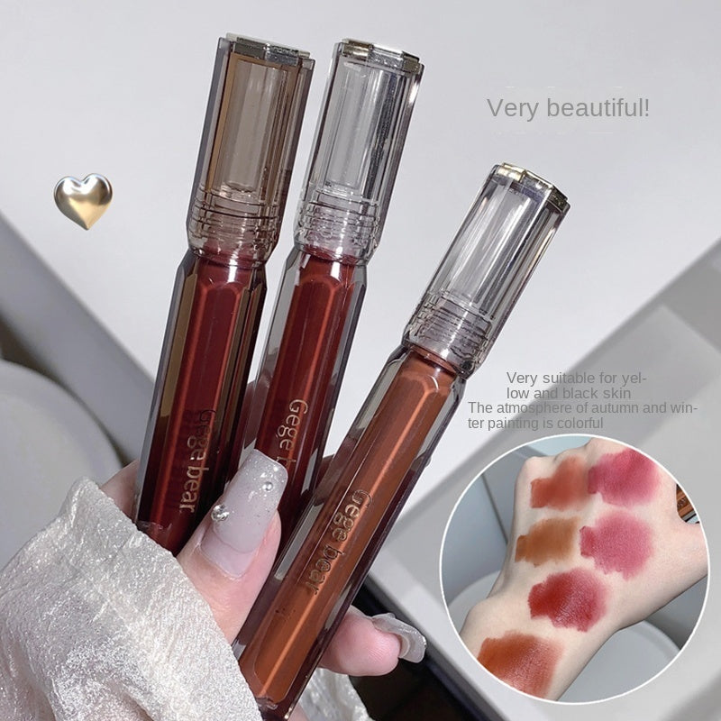 Gege Bear Lip Gloss Brown Velvet Matte Water Proof Lasting Lipstick