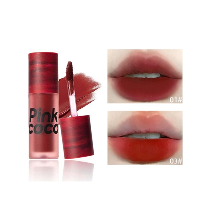 Pinkcoco Lip Gloss Matte Water Proof Lasting Lip Glaze Rose Nature Lipstick