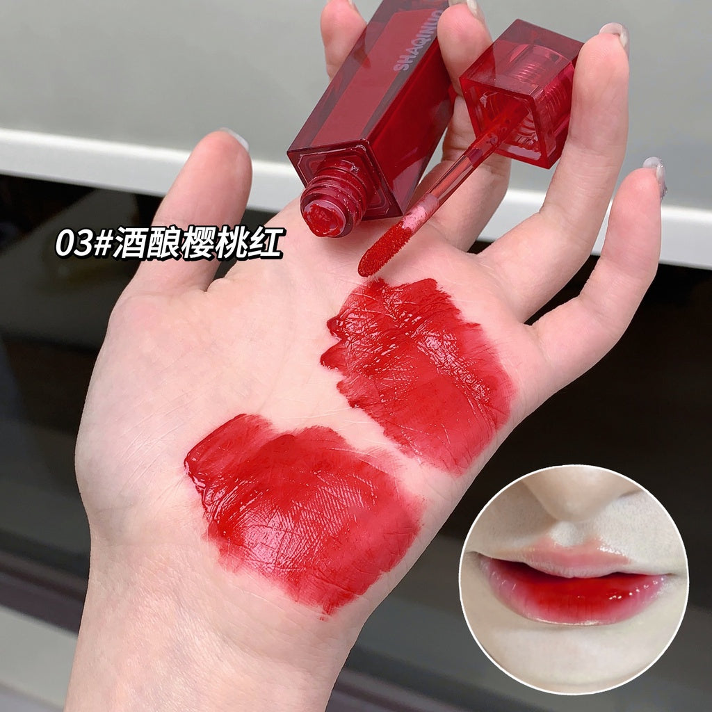 Lip Gloss Red Mirror Surface Lip Glaze Moisturize Moisturizing Lasting Lipstick