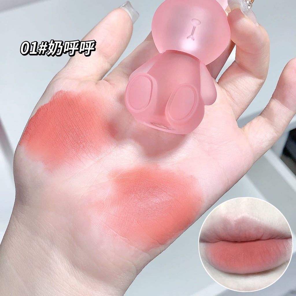 Gege Bear Cute Rabbit Key Buckle Lip Gloss Matte Water Proof Moisturize Lipstick