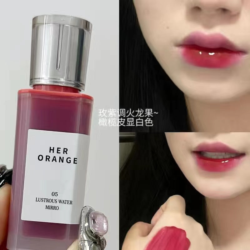 HERORANGE Lip Gloss Water Light Mirror Lip Glaze Lasting Moisturize Not Easy To Fade Nature Lipstick