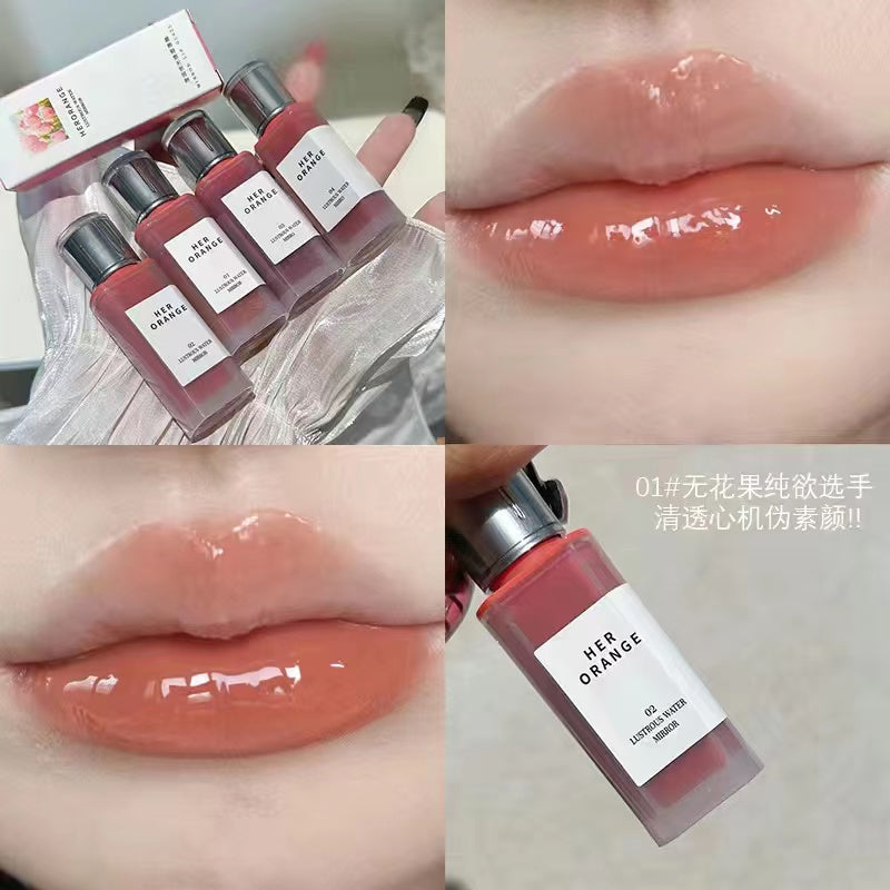 HERORANGE Lip Gloss Water Light Mirror Lip Glaze Lasting Moisturize Not Easy To Fade Nature Lipstick