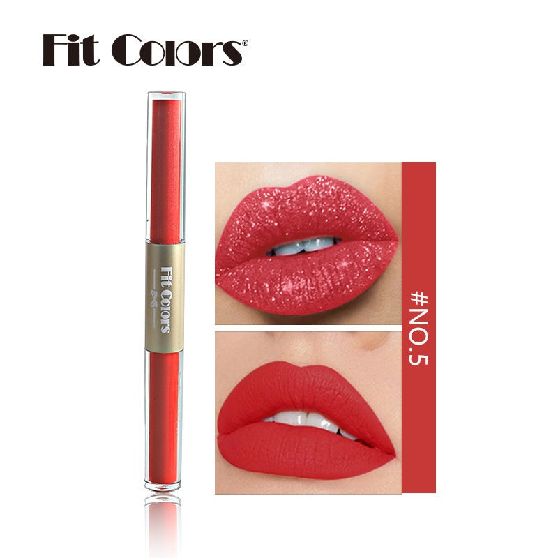 Double Head Matte Pearlescent Lip Gloss Lip Glaze Liquid Lipstick