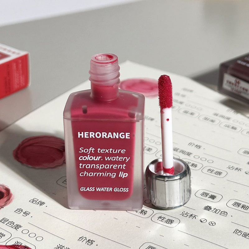 Herorange Lip Gloss Cute Juice Mirror Surface Moisturizing Moisturize Lasting Lipstick