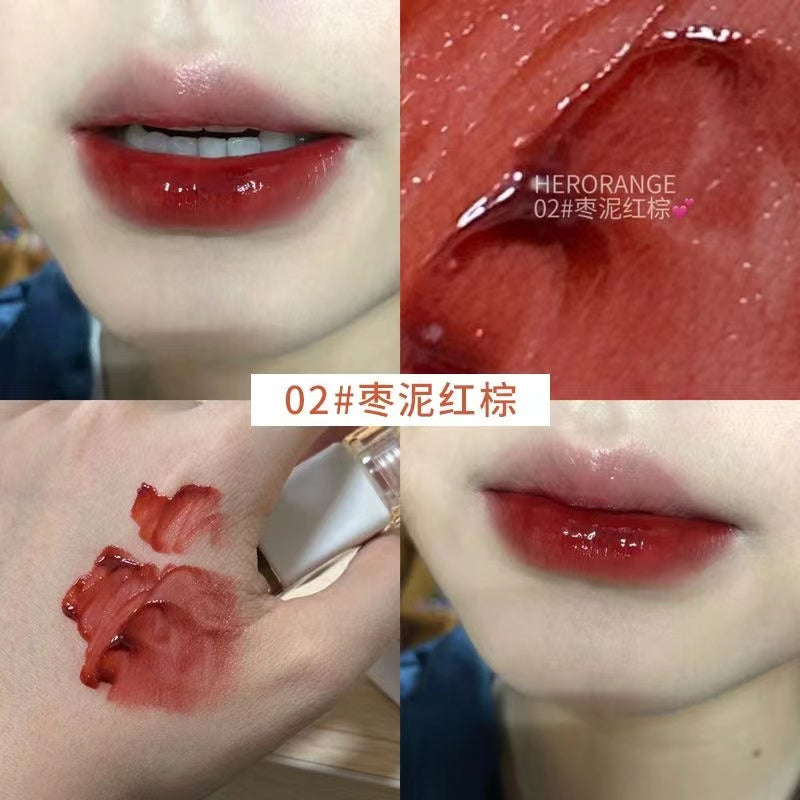 HERORANGE Lip Gloss Mirror Moisturize Moisturizing Lasting Crystal Jelly Lipstick