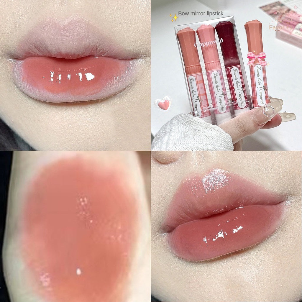 Cappuvini Lipstick Mirror Surface Moisturize Moisturizing Lasting Nature Lip Gloss