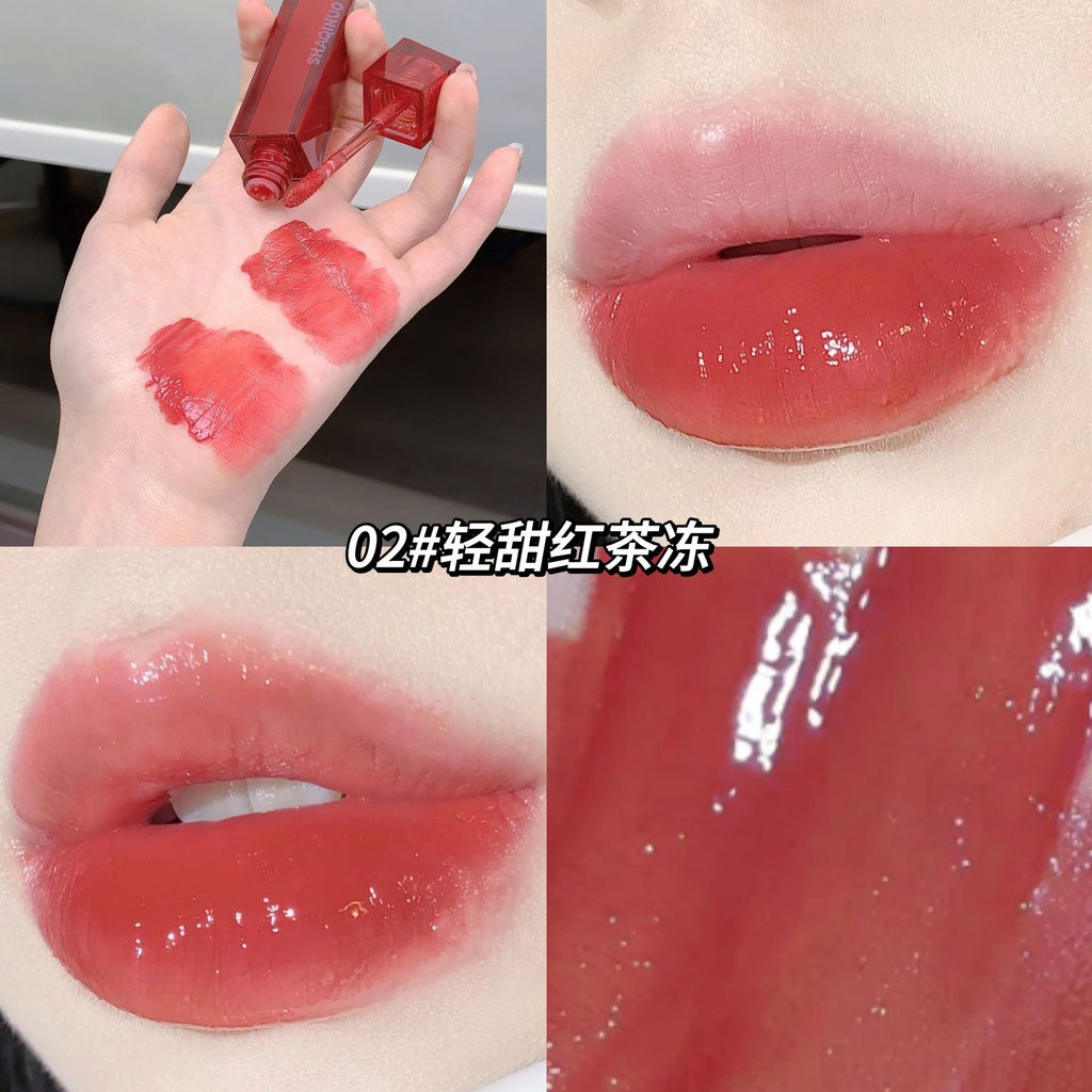 Lip Gloss Red Mirror Surface Lip Glaze Moisturize Moisturizing Lasting Lipstick