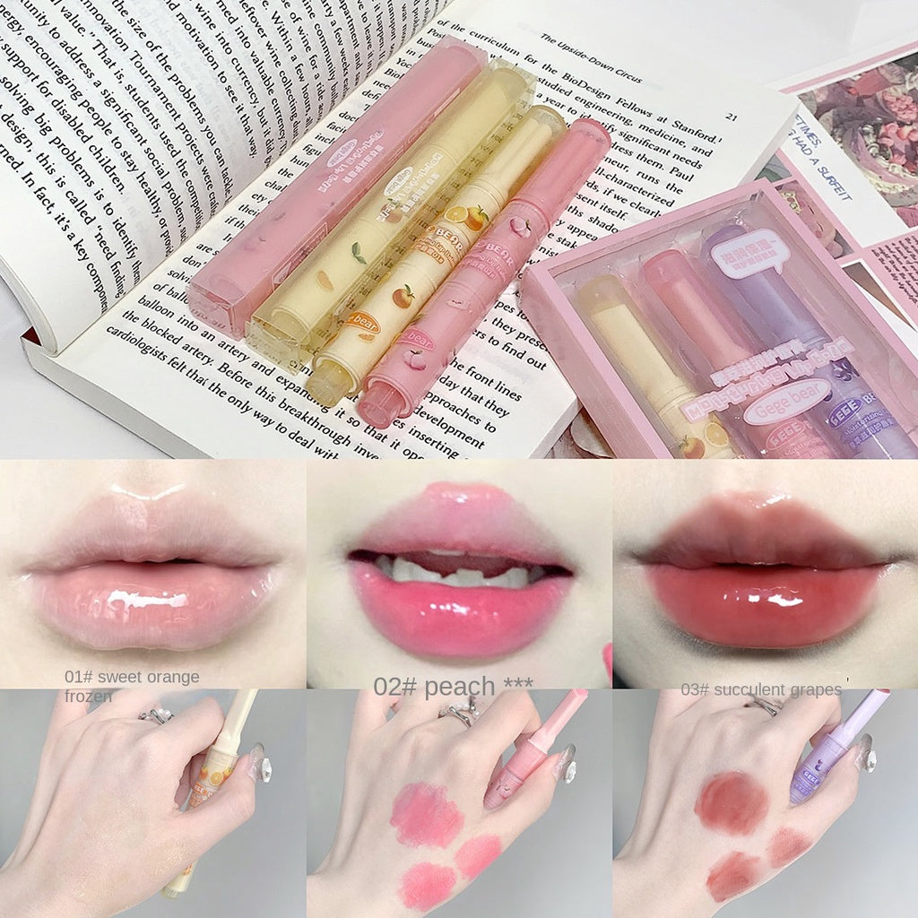 Gegebear Love Lip Gloss Moisturize Lip Balm Pressed Mirror Surface Dilute The Lip Line Moisturize Lipstick