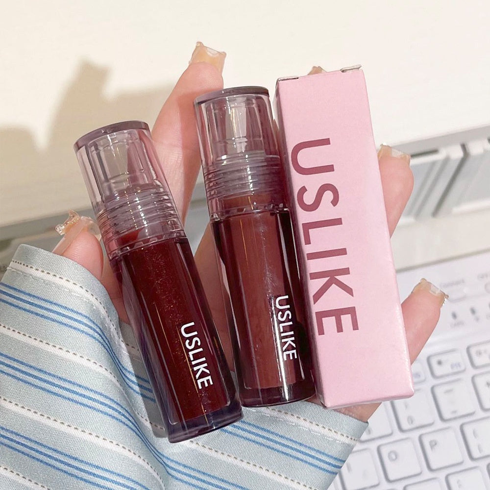 USLIKE Water Light Lip Gloss Mirror Lip Glaze Not To Fall Off Non -dipped Cup Lasting Nourish Lipstick High Value Lipstick