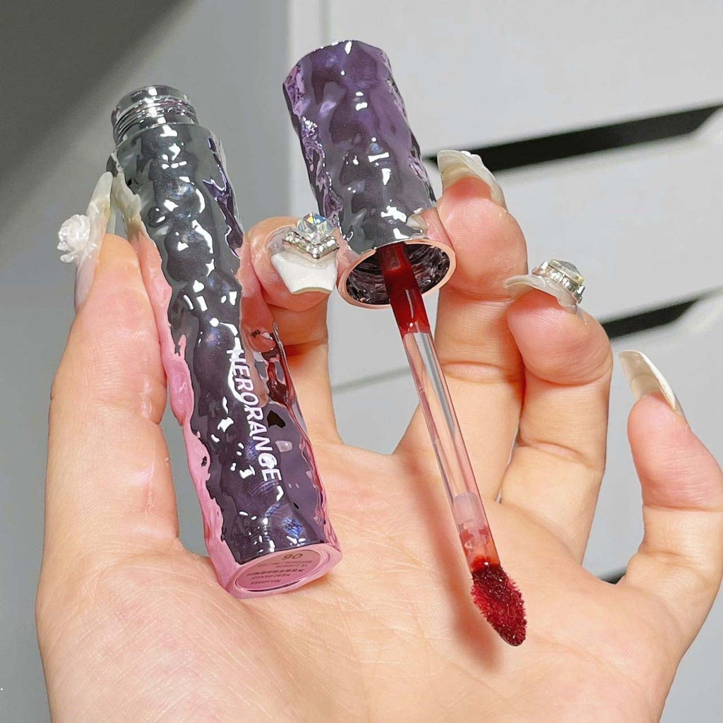 Herorange Lip Gloss Purple Circular Tube Mirror Surface Moisturize Moisturizing Lasting Lipstick