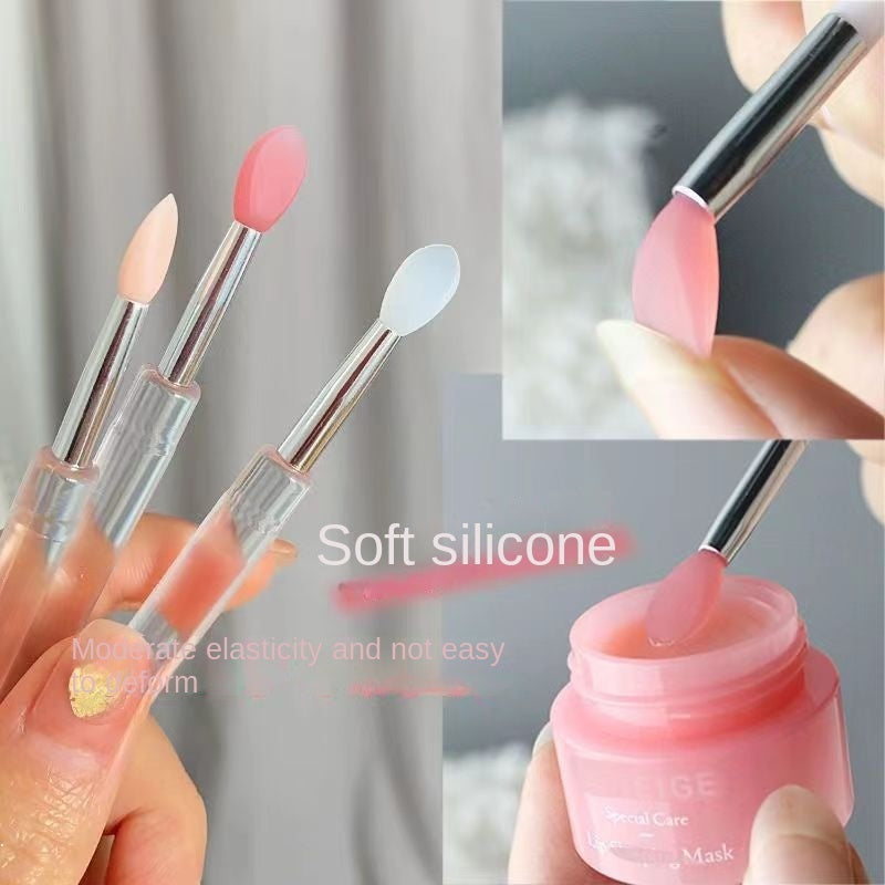 Naerle Lipstick Brush Silica Gel Lip Brush Portable Lip Mask Lip Balm Lid Dust-proof Multifunction Sequins Eye Shadow Makeup