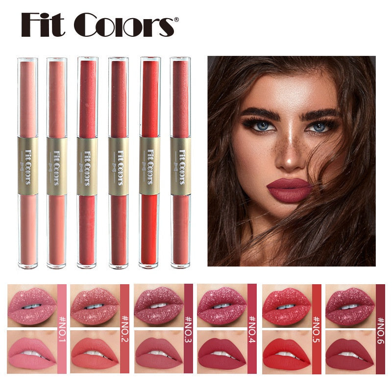 Double Head Matte Pearlescent Lip Gloss Lip Glaze Liquid Lipstick