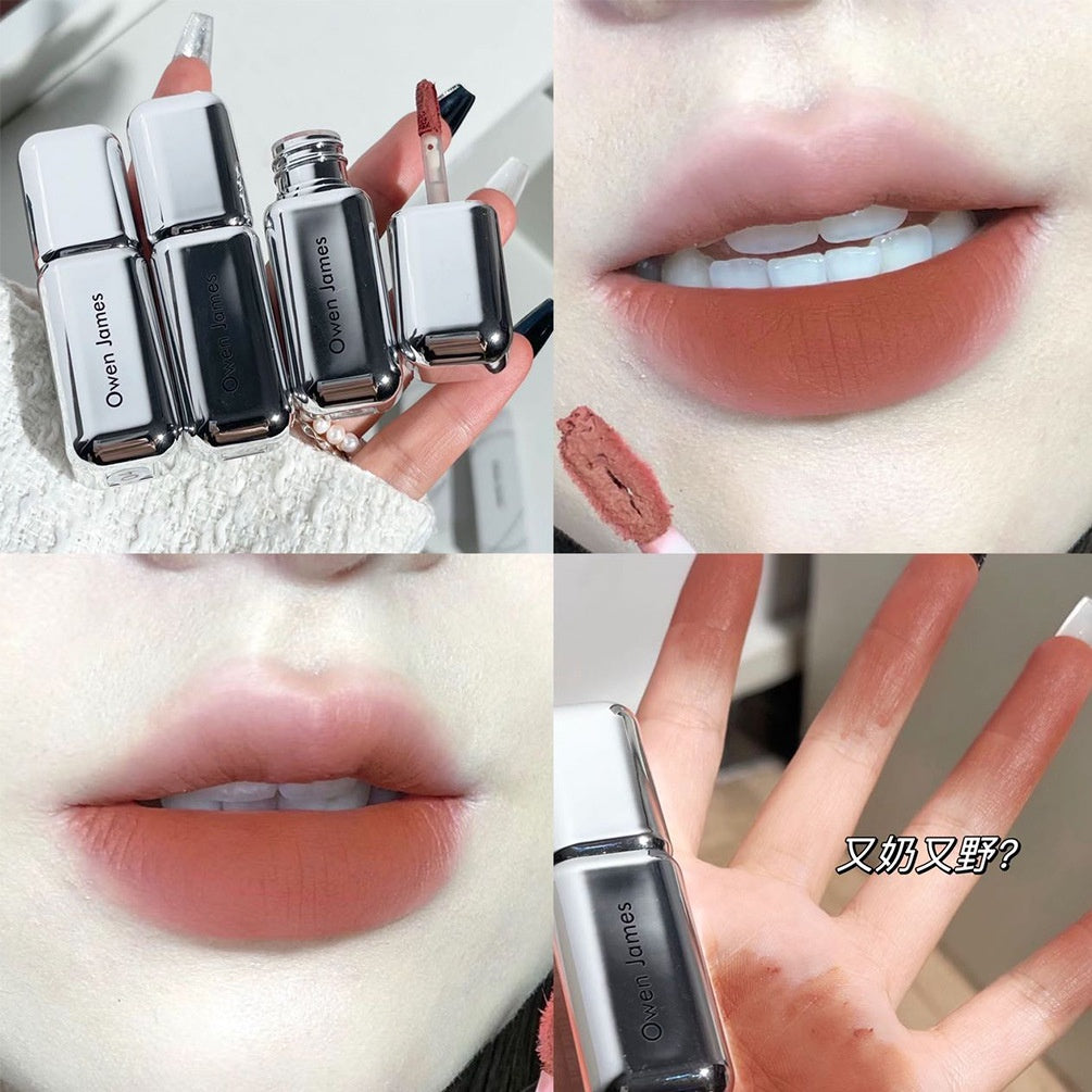 Lip Gloss Silver Square Tube Matte Not Easy To Fade Lasting Water Proof Nature Lipstick