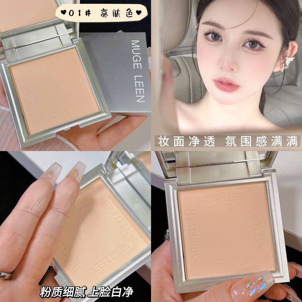 Little Silvery Oil Control Face Pressed Powder, Waterproof Long-lasting Finishing Powder, Matte Smooth Powder Makeup