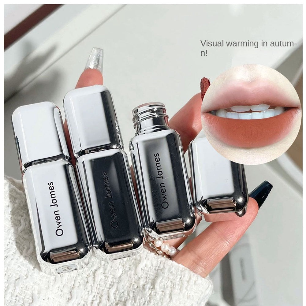 Lip Gloss Silver Square Tube Matte Not Easy To Fade Lasting Water Proof Nature Lipstick