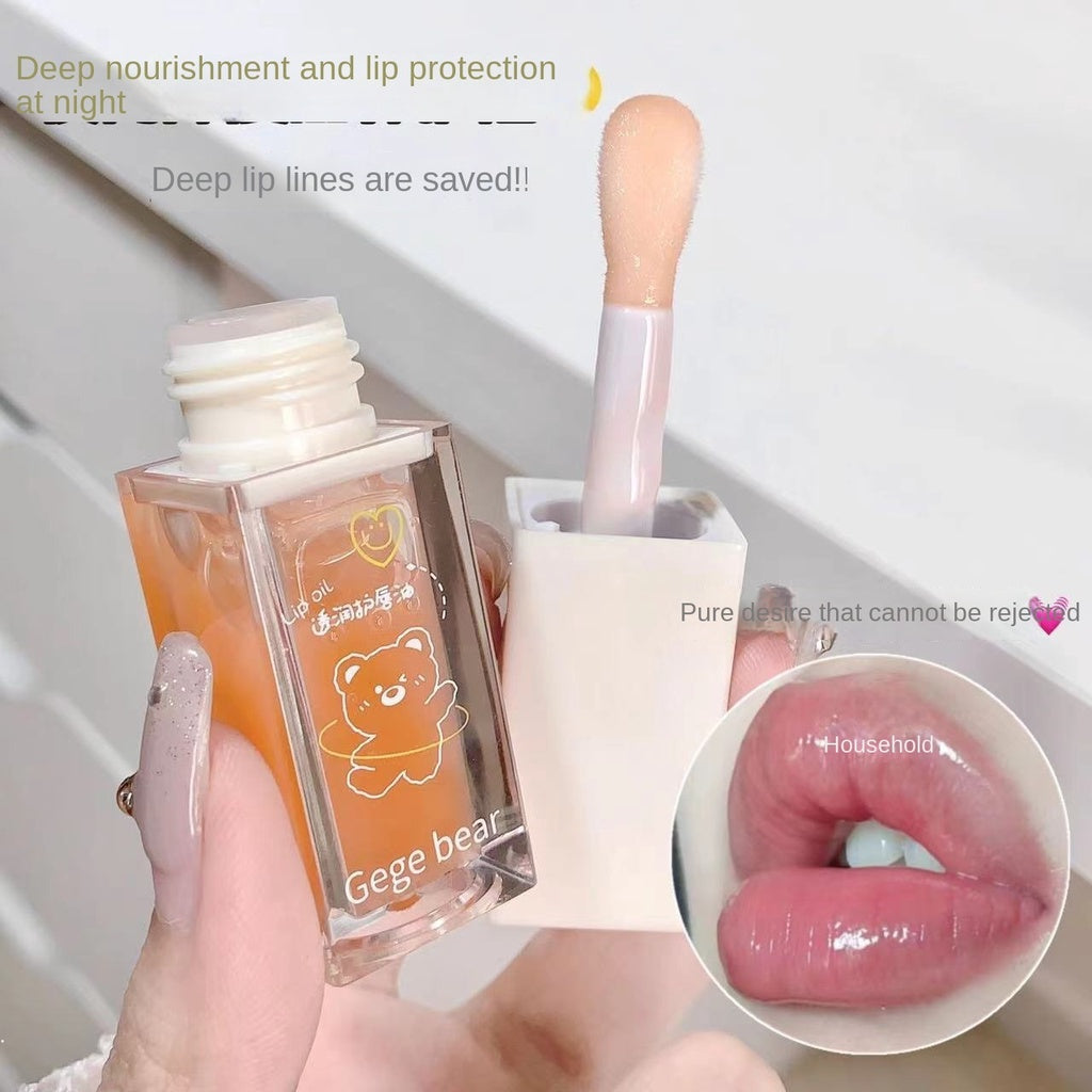 Gege Bear Bears Lip Gloss Lip Oil Protection Mirror Nourish Moisturize Lip Balm