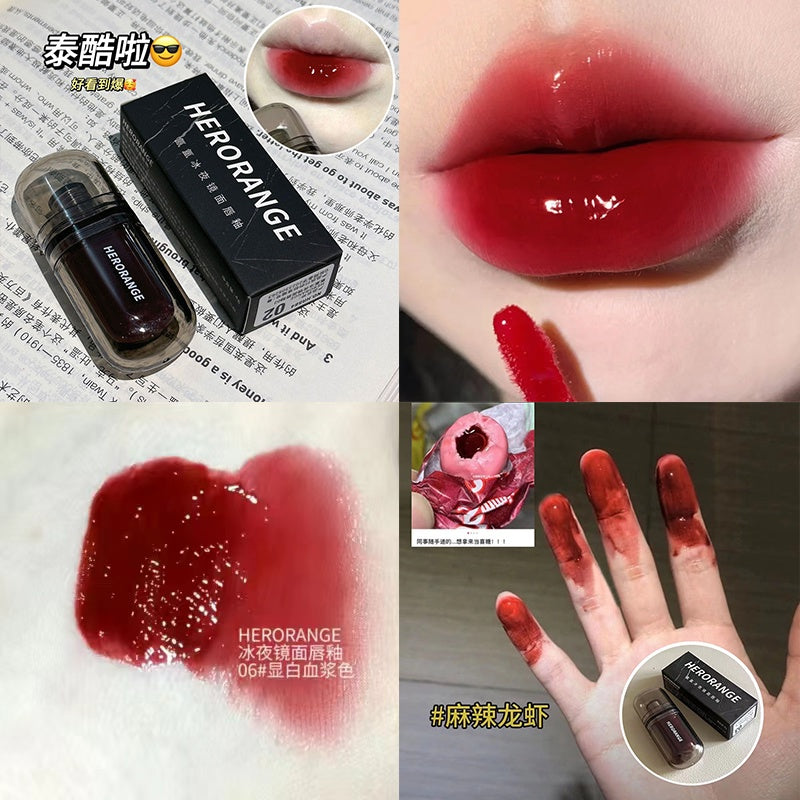 Herorange Lip Gloss Black Mirror Moisturize Moisturizing Lasting Nature Lipstick